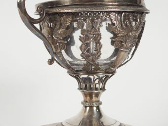 Drageoir de style Empire en cristal et argent, poinçons dépareillés, c