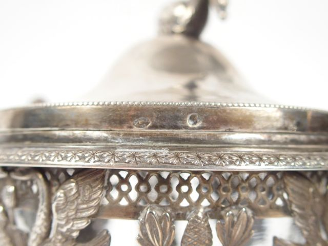 Drageoir de style Empire en cristal et argent, poinçons dépareillés, c
