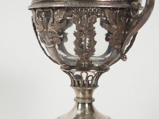 Drageoir de style Empire en cristal et argent, poinçons dépareillés, c