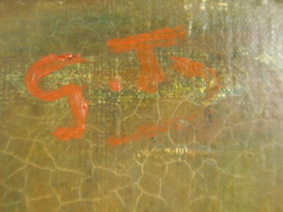 Ecole orientaliste XIXème "Portrait de maure" Huile sur toile marouflé