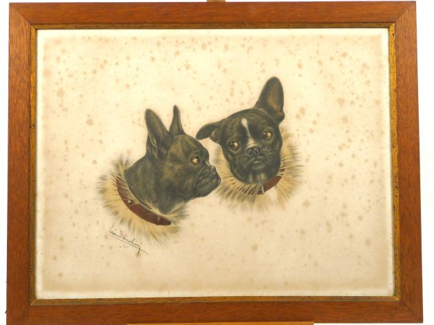 Léon DANCHIN "Bulldog" Gravure en couleurs (piquée). Signée et numérot