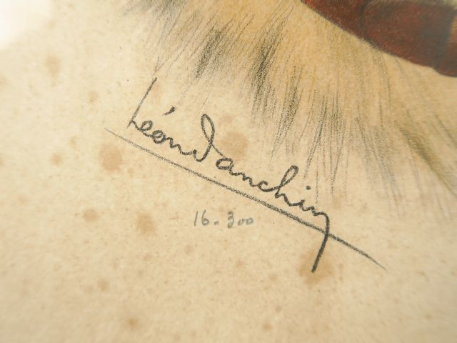 Léon DANCHIN "Bulldog" Gravure en couleurs (piquée). Signée et numérot