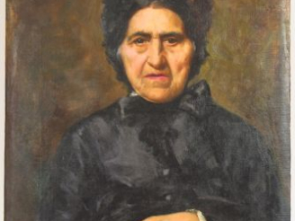 Vente aux enchères Elvezia GAZZOTTI "Portrait de femme à la robe noire" Huile sur toile. 