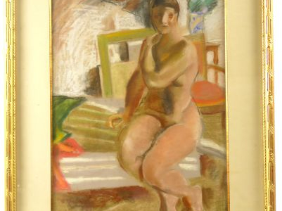 LATAPIE "Nu féminin" Pastel. Signé en bas à gauche. Dim à vue. 60,5 x 
