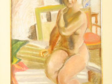 LATAPIE "Nu féminin" Pastel. Signé en bas à gauche. Dim à vue. 60,5 x 