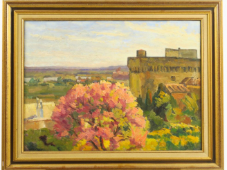 Vente aux enchères A. LAUVRAY. "Le fort de Saint André". Huile sur toile, signée en bas à