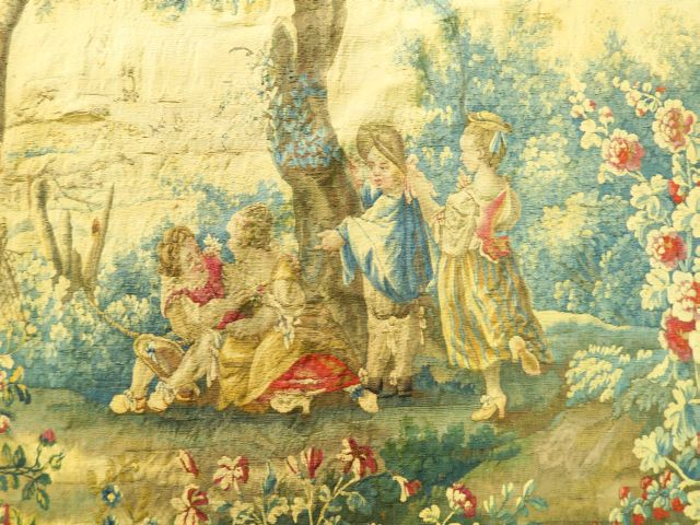 Paire de tapisserie d’Aubusson XVIIIème, « Jeux d’enfants » (sans bord