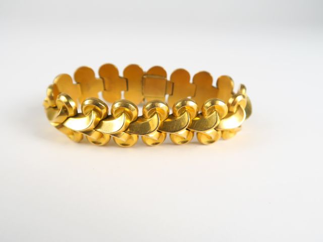 Bracelet Art Déco en or. Poids : 50,2 g