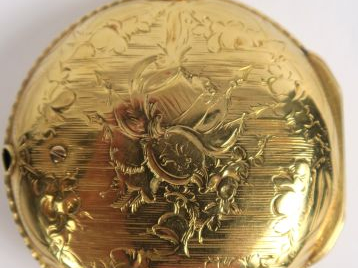 Montre de Gousset XVIIIe en or, signée Tisseau à Montpellier. Poids te