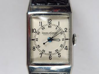 JAEGER LECOULTRE. Montre bracelet, cadran de forme rectangulaire en ac