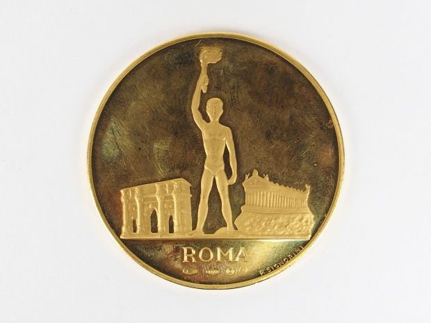 Pièce or 900/1000e, Jeux Olympiques de Rome. Diam. : 40mm Poids: 34,8g