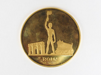 Vente aux enchères Pièce or 900/1000e, Jeux Olympiques de Rome. Diam. : 40mm Poids: 34,8g