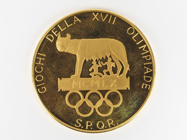 Pièce or 900/1000e, Jeux Olympiques de Rome. Diam. : 40mm Poids: 34,8g