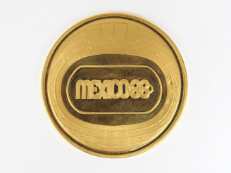 Vente aux enchères Pièce or 900/1000e, Jeux Olympiques de Mexico. Diam. : 45mm Poids: 35,