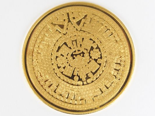 Pièce or 900/1000e, Jeux Olympiques de Mexico. Diam. : 45mm Poids: 35,