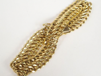 Vente aux enchères Bracelet en or jaune, maille américaine. 19,5cm Poids: 15,7gr