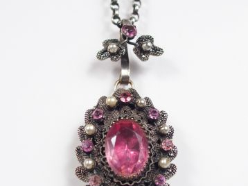 Pendentif porte photo Napoléon III monture argent, reghaussé de quartz