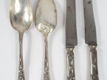 Partie de ménagère de style rocaille en argent, poinçon Minerve, compr