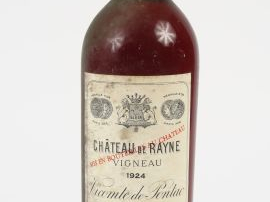 Vente aux enchères 1 BOUTEILLE CHÂTEAU RAYNE VIGNEAU 1er CC SAUTERNES - 1924 - LB/ELS/BOU