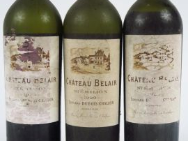 Vente aux enchères 3 BOUTEILLES CHÂTEAU BELAIR 1er GCC ST EMILION - 1929 - 1 BEP/2 VIDANG