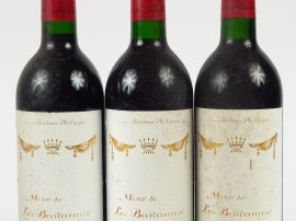Vente aux enchères 3 BOUTEILLES MISE DE LA BARONNIE MEDOC - 1986 - BG+/ELF
