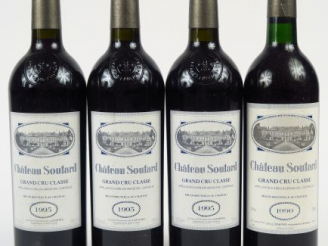 Vente aux enchères 4 BOUTEILLES CHÂTEAU SOUTARD GCC ST EMILION : 3 de 1995 - 1 de 1990 BG