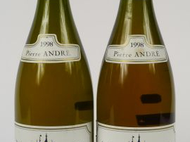 2 BOUTEILLES MEURSAULT 1er CRU 'LES PELLANS' P. ANDRE - 1998