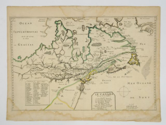 Vente aux enchères CHAMPLAIN (Le Dr de) - Carte LE CANADA où sont la Nouvelle France, la 
