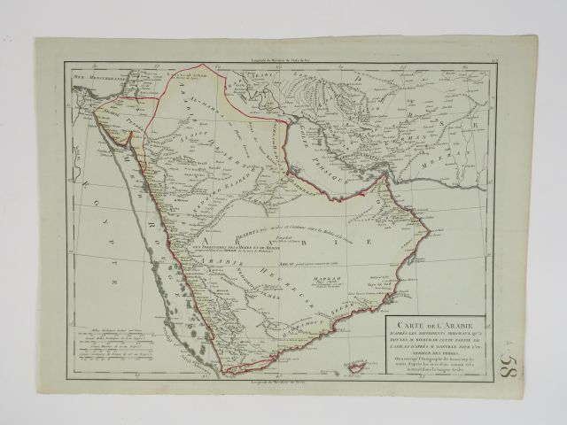D'ANVILLE - Carte de l'Arabie. (S.d)