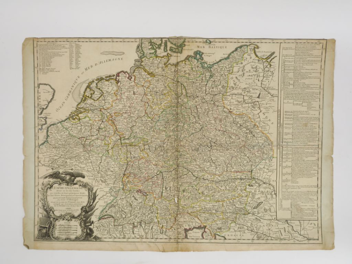 Lot de 2 cartes :  ROBERT. - Carte de L'Empire d'Allemagne, 1745 - Car