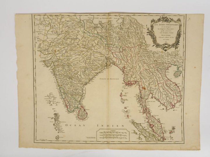 Lot de 2 cartes :  ROBERT. - Carte de L'Empire d'Allemagne, 1745 - Car