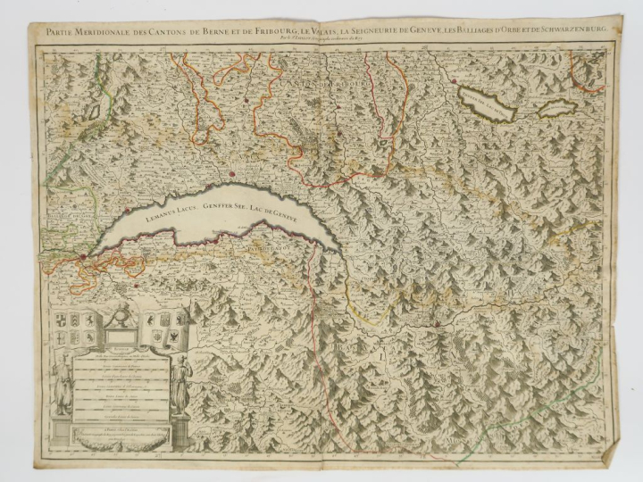 Lot de 7 cartes :  JAILLOT Hubert.  - Partie méridionale des cantons d