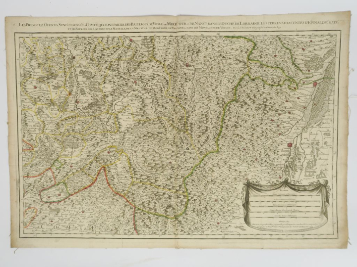 Lot de 7 cartes :  JAILLOT Hubert.  - Partie méridionale des cantons d