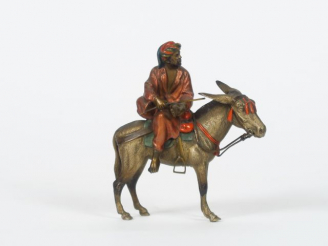 Vente aux enchères Sujet XIXème en bronze polychrome de Vienne "Arabe sur son âne" H. 12,