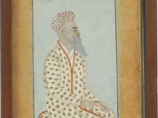 Miniature XIXème indo-persane "Oriental égrennant son chapelet" 18,5 x