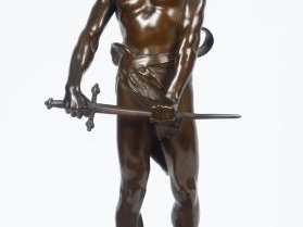 Vente aux enchères Raoul LARCHE. "Vingt ans".  Sculpture en bronze à patine médaille, sig