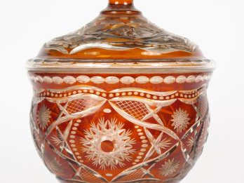 Grand bol à punch en cristal de Bohème. H. 36,5 cm