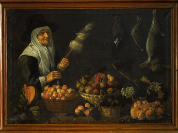 Ecole de l'EST de la FRANCE vers 1640. 'Nature morte aux fruits avec u