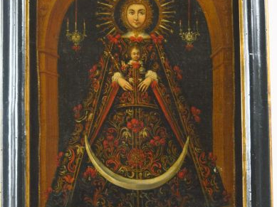 Ecole espagnole XVIIème "Nuestra Senora del Valle" Huile sur toile  Di