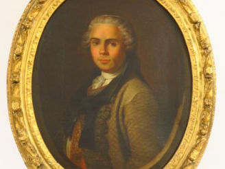 Vente aux enchères Ecole Française XVIIIème. 'Portrait d'homme en habit'. Huile sur toile