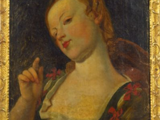 Vente aux enchères Ecole française fin XVIIIème début XIXe "Portrait de jeune fille" Huil