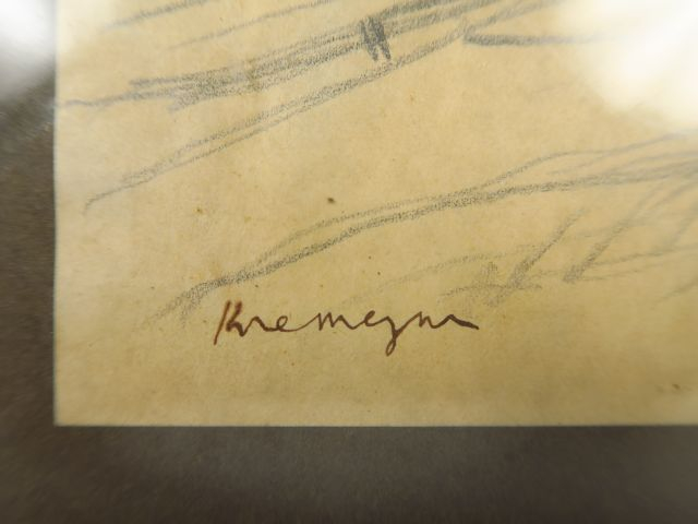 P. KREMEGNE. "Paysage de Corrèze" Dessin. Signé en bas à gauche.  Dim.