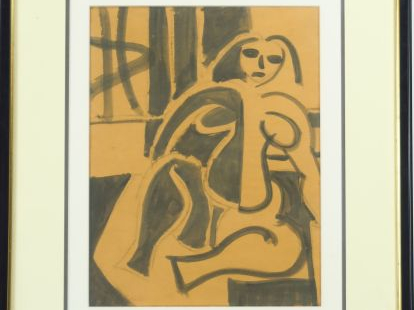 Louis LATAPIE "Melisande" Encre signée en bas à gauche, porte un cache