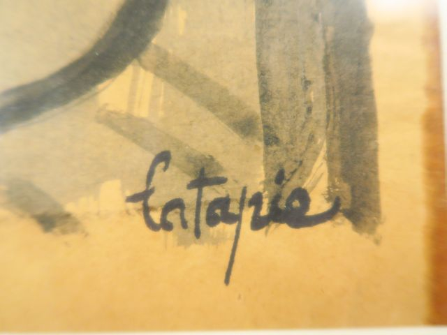 Louis LATAPIE "La prisonnière" Dessin à l'encre signé en bas à droite,