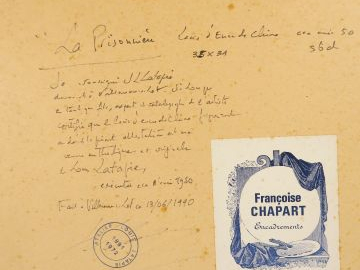 Louis LATAPIE "La prisonnière" Dessin à l'encre signé en bas à droite,