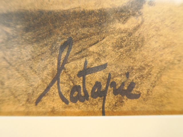 Louis LATAPIE "Alcaraza" Dessin au fusain signé en bas à droite, porte