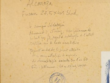 Louis LATAPIE "Alcaraza" Dessin au fusain signé en bas à droite, porte