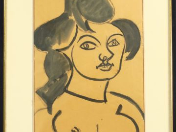 Louis LATAPIE "Soleils" Dessin au lavis signé en bas à gauche, porte u