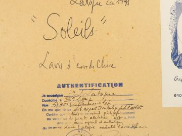 Louis LATAPIE "Soleils" Dessin au lavis signé en bas à gauche, porte u