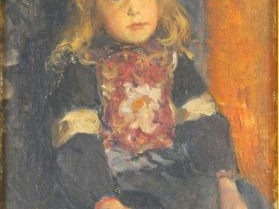 Henri-Emile ROUSSEAU. "Portrait de jeune hollandaise" Huile sur pannea